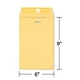 Staples Kraft Clasp & Moistenable Glue Catalog Envelopes, 6" x 9", Brown, 100/Box (ST186999-CC)~#|#~42649BB5-E8A4-40A3-B6BC516099812E10_sc7