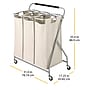 Whitmor 3-Section Rolling Laundry Sorter, Metal, (6640-4794)~#|#~4264D321-4905-446E-B867963EE0EB0272_sc7