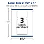 Avery Laser/Inkjet Rectangle Waterproof Multipurpose Labels, 4"  x 2.5", White, 300/Box (94245)~#|#~42653194-CE97-4FE6-A75076CFEF0AAE02_sc7
