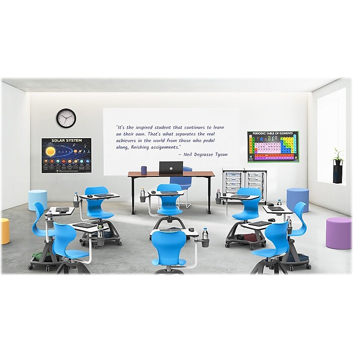 Luxor 24 W All in One Student Desk and Chair Blue Gray STUDENT MTACHR Staples