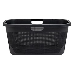 Mind Reader 10-Gallon Laundry Basket, Plastic, Black (40FABASK-BLK