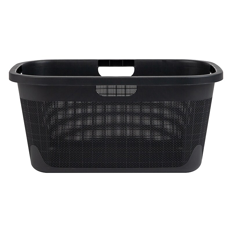 Mind Reader 10-Gallon Laundry Basket, Plastic, Black (40FABASK-BLK) image 1