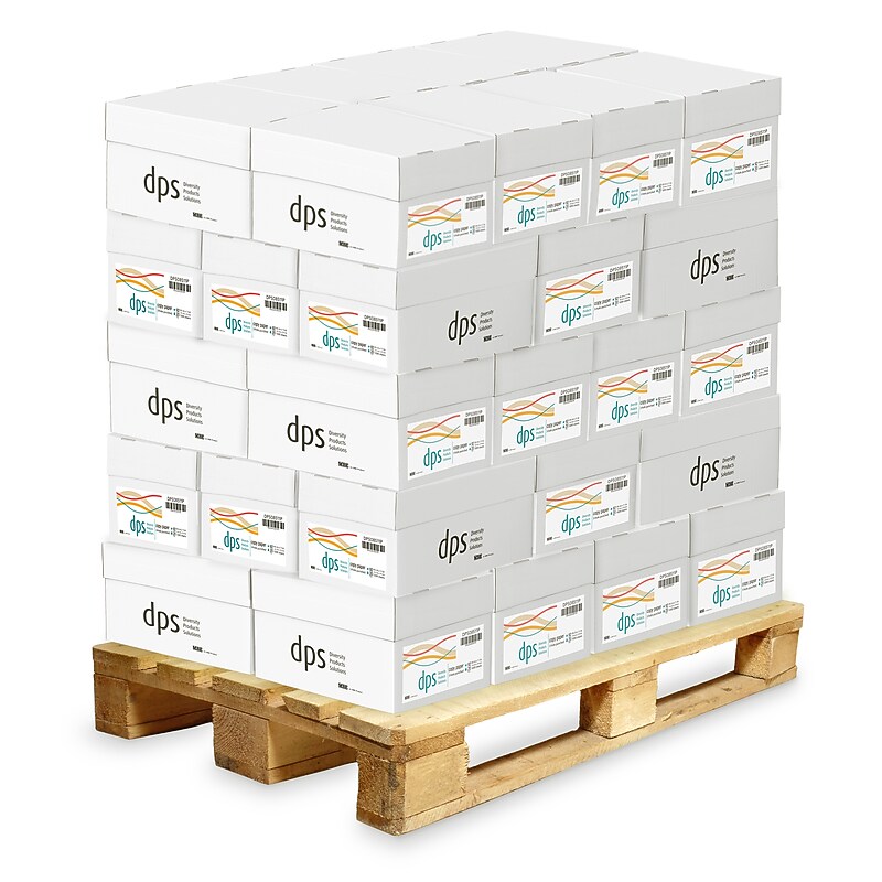 SOUTHCOAST PAPER DPS 8.5" x 11" 3-Hole Punch Multipurpose Paper, 20 lbs., White, 500 Sheets/Ream, 400 Reams/Pallet (DPS08511PPL) image 1
