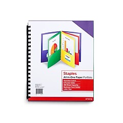 Staples All‑in‑One Paper Portfolio, 8‑Pocket, Letter Size
