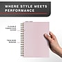 Staples Pro120 Elite™ Flexible Cover Meeting Notebook, 6.5" x 9.5", Narrow Ruled, 90 Sheets, Dusty Pink (ST63371)~#|#~427523F4-DCDD-4E8E-8F68E36E7BF1E9DF_sc7