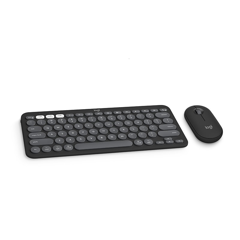 Logitech Pebble 2 Wireless Ergonomic Keyboard and Optical Mouse Combo for Mac, Tonal Graphite (920-012200) image 1