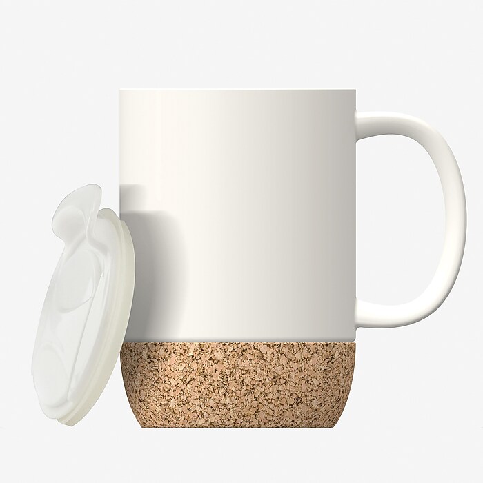 Asobu Sm50w Ceramic 12-Oz. Mug with Cork Base (White)