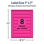 Avery Laser/Inkjet Rectangle Multipurpose Labels, 1" x 7", Neon Magenta, 320/Pack (94225)~#|#~42824253-DCCB-458F-B32521F849B1D8DA_sc7