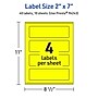 Avery Laser/Inkjet Rectangle Multipurpose Labels, 2" x 7", Neon Yellow, 40/Pack (94243)~#|#~428C02F4-D54E-4BC6-9DB150C88051A030_sc7