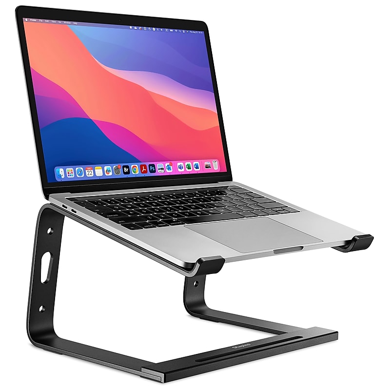 Staples TECH 11.2 x 10.2 Aluminum Laptop Stand, Black (ST62654) image 1