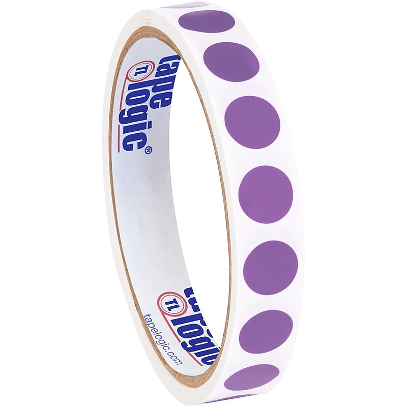 Tape Logic Inventory Circle Labels, 1/2", Purple, 500/Roll (DL690M) image 1