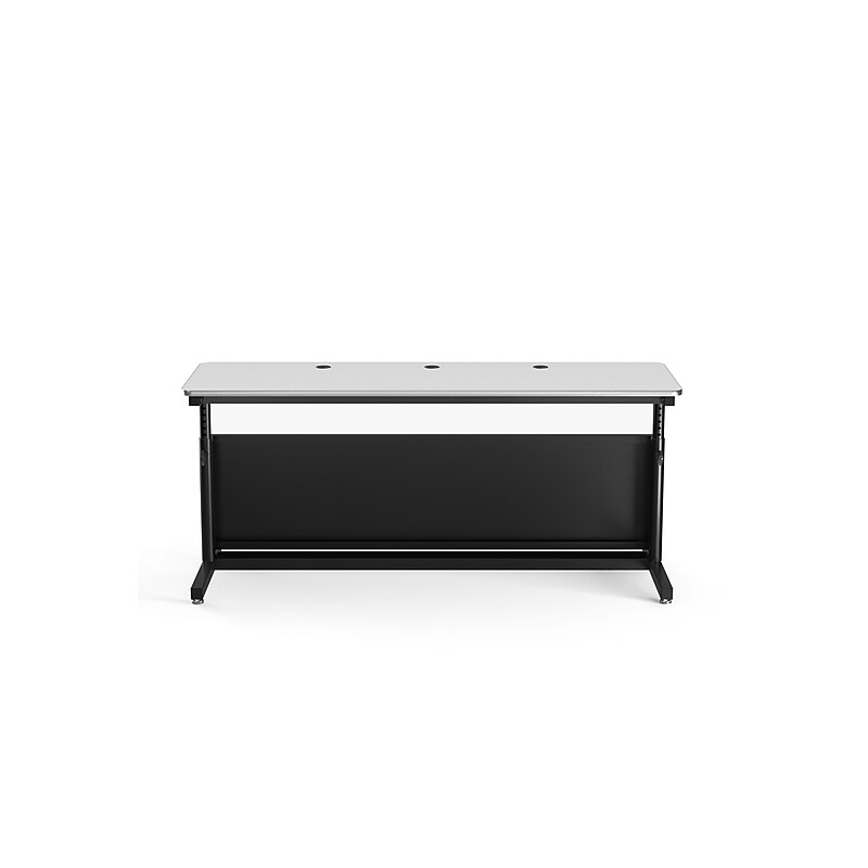 VersaDesk Deluxe 72"W Manual Adjustable Standing Computer Table, White/Black (CTL7224-BW) image 1