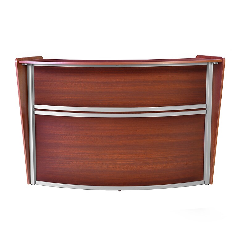Regency Marque 72"W Curved Reception Desk Workstation, Cherry (77290CH) image 1