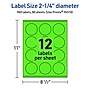 Avery Laser/Inkjet Multipurpose Circle Labels, 2.25" Dia., Neon Green, 960/Box (94510)~#|#~42A12DFD-40E4-4524-8C8A4769B77A26A1_sc7