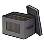 Household Essentials Large Stackable Folding Fabric Champagne Flute Storage Box, 9.75" x 14.5"x 11", 27 Qt., Gray (52544-1)~#|#~42A43925-6AFE-457A-8E94D6B97AD19A82_sc7