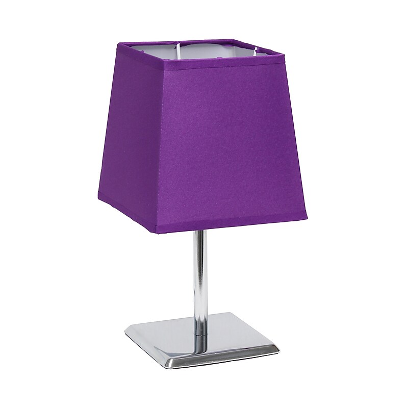 Creekwood Home Square Chrome 9.65" LED Table Lamp, Purple (CWT-1013-PR) image 1