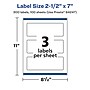 Avery Laser/Inkjet Multipurpose Labels, 7"  x 2.5", Matte White, 300/Box (94247)~#|#~42AA0859-BBB2-4990-A5E1B8CB4523B8C0_sc7