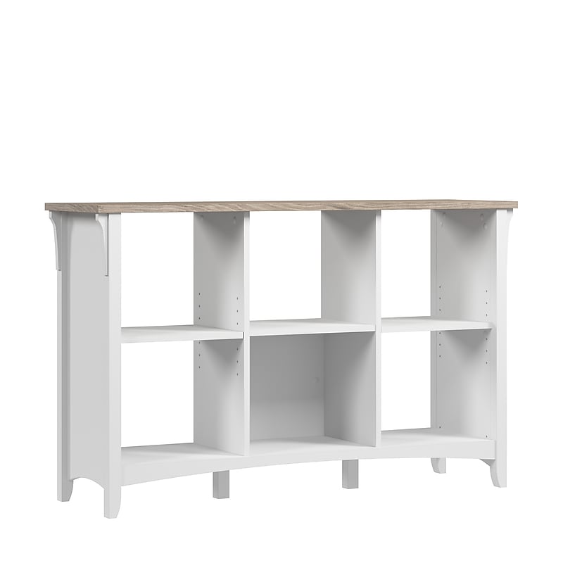 Bush Home Salinas 6 Cube Organizer, Shiplap Gray/Pure White (SAB148G2W-03) image 1