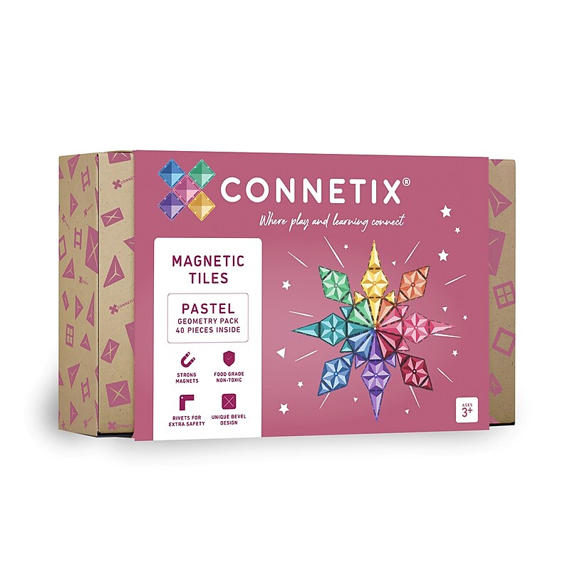 Connetix Magnetic Tiles Pastel Geometry Pack, 40 Pieces (CNTP00040GE) image 1