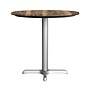 Flash Furniture TopGuard 31.25" Round Wood  Restaurant Dining Table and Base, Natural/Silver Base (STRD31NATT2222S)~#|#~42B173BE-248D-4F70-A79465E48E00AFEC_sc7