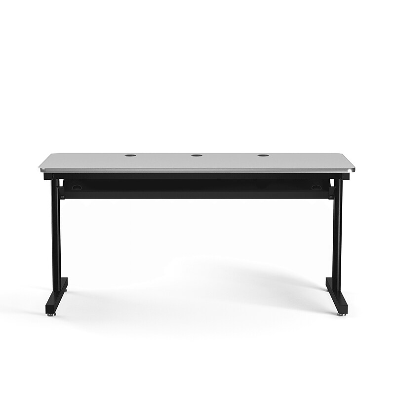 VersaDesk 60"W Basic Computer Table, White/Black (BCT6030-BW) image 1