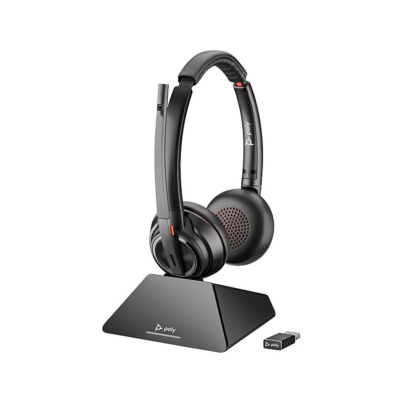 Poly Savi 8220 Wireless Bluetooth Stereo On Ear Headset, MS Certified (77Y82AA#ABA) image 1