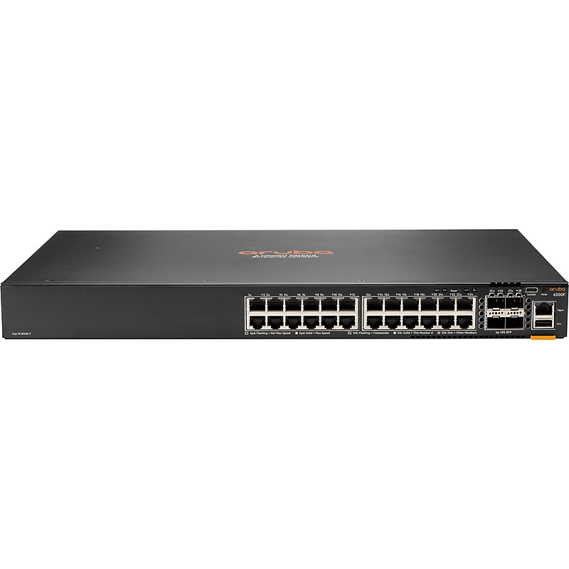 Aruba CX 6200F Series 24-Port Managed Switch, 128Gbps, Black (JL724A#ABA) image 1