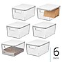 iDESIGN Small Stackable Plastic Storage Bin, Clear, 6/Pack (28088M6)~#|#~42C0F950-FA50-4E91-B24D4AF908141F5D_sc7