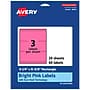 Avery Rectangle Laser/Inkjet Multipurpose Labels, 3-1/4" x 8-3/8", Bright Pink (60/Pack)~#|#~42C3D330-D3CC-4082-90432F101822161A_sc7