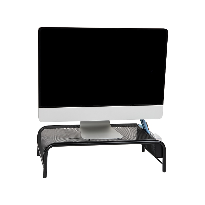 Mind Reader Ventilated Monitor Stand, Up to 24" Monitor, Black (MESHM-BLK) image 1