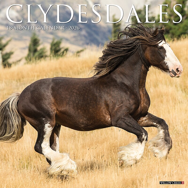 2026 Willow Creek Clydesdales 12" x 12" Monthly Wall Calendar (55373) image 1