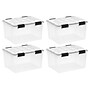 Iris WeatherPro 44 Quart Storage Bin with Latching Lid, Plastic, Clear, 4/Pack (500414)~#|#~42D3DD86-CA97-409F-AECB2376BC9DC1F3_sc7