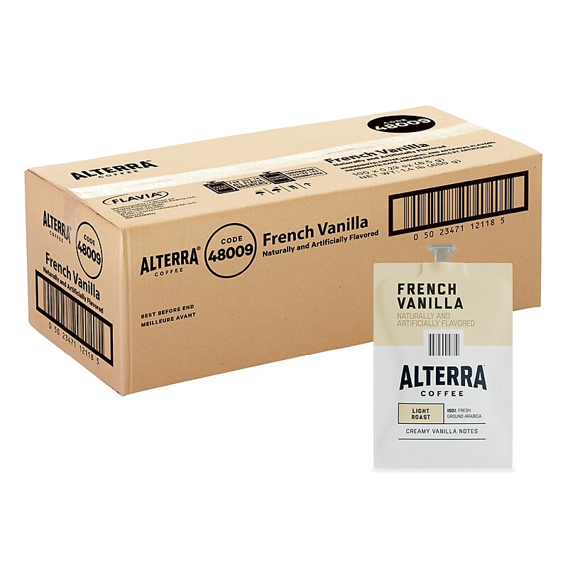 Alterra French Vanilla Coffee Flavia Freshpacks, Light Roast, 100/Carton (MDRA183) image 1