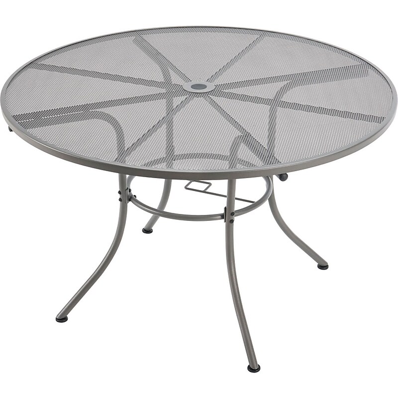 Global Industrial 48" Round Outdoor Cafe Table, Steel Mesh, Gray (262082GY) image 1