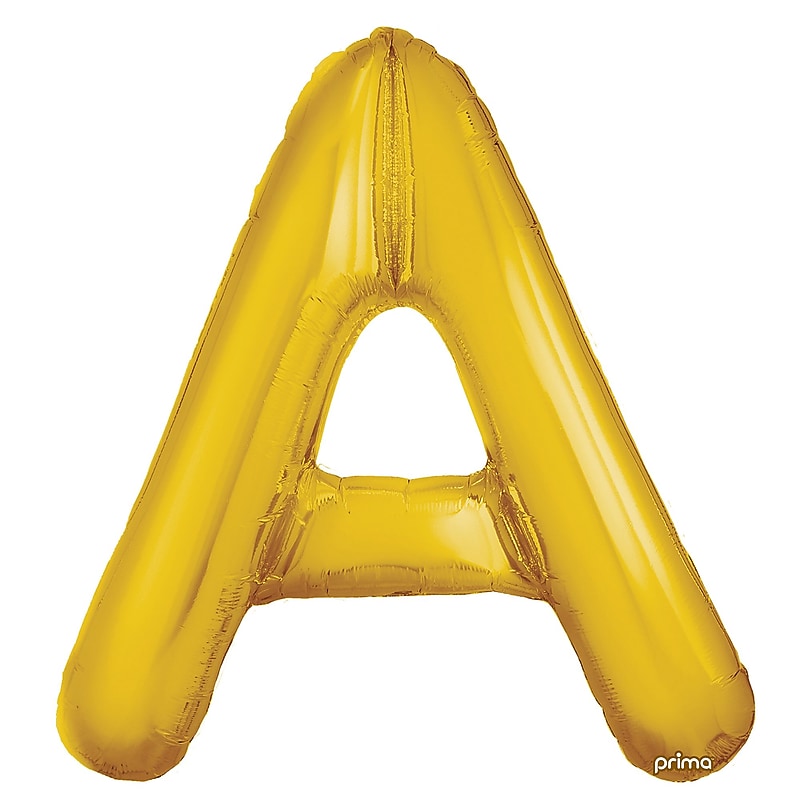 Party City (Air-Filled) 16" "A" Foil Balloon, Gold, 2/Pack (AM60050214-19) image 1