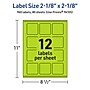 Avery Square Multipurpose Labels, 2-1/8" x 2-1/8", Bright Green, 960/Box (94105)~#|#~42EBA611-9ED5-4676-B72E9287355E482B_sc7