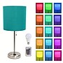 Simple Designs 19.5" LED Table Lamp, Brushed Steel/Teal Shade (LT2024-TEL-CCLB)~#|#~42F1AD71-11AD-4760-8E5135D2F9B169A4_sc7