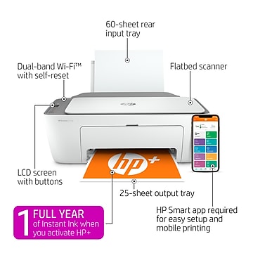 HP DeskJet 2755e All-in-One Wireless Color Printer with 1 Full Year Free Ink with HP+