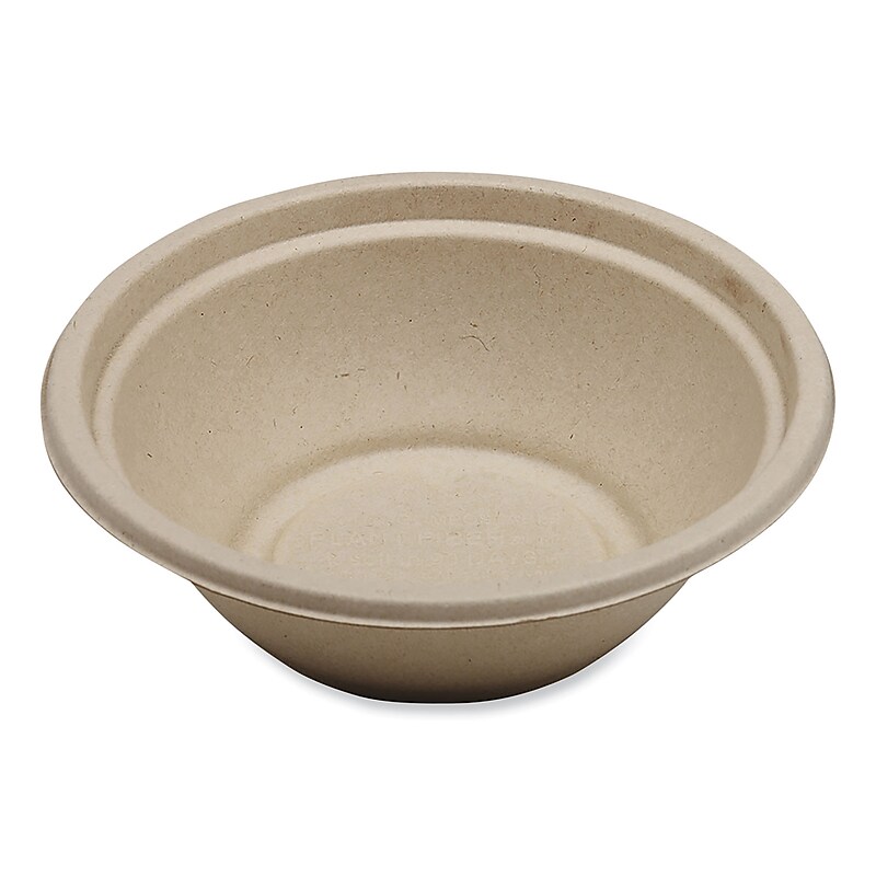 World Centric Fiber Bowl, 24 oz., Natural, 500 Bowls/Carton (BO-SC-U24-LFP) image 1