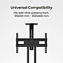 Kanto MTM70PL Height Adjustable Rolling TV Stand for 40" - 70" TVs and Interactive Displays, Black~#|#~42FA9B07-A64F-497A-B94C15208A02ED38_sc7