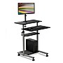 Mount-It! 28"W Adjustable Rolling Computer Work Station with Single Monitor Mount, Gray/Black (MI-7942)~#|#~42FAACD0-CBF7-44E3-B2EFE637B2571C1A_sc7