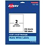 Avery Laser/Inkjet Multipurpose Labels, 5 1/2" x 8 1/2", White, 2 Labels/Sheet, 250 Sheets/Pack (94229-WMP250)~#|#~43020931-BD98-42F3-8E1C8FD9B938DC38_sc7