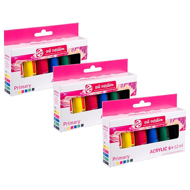 Talens Art Creation Metallic Acrylic Paint, Assorted Colors, 12mL, 6/Set, 3 Sets/Bundle (TLN9021861M-3) image 1