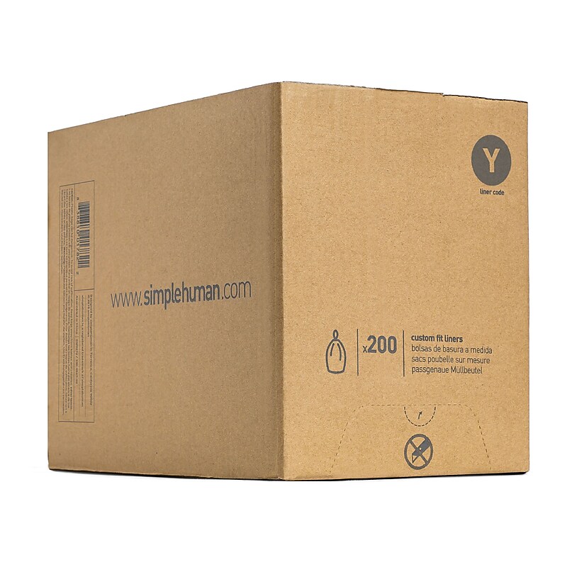 simplehuman Code Y 30 Gallon Trash Bags, 28.7" x 40", Low Density, 1.8 mil, White, 200 Total Bags (CW0404) image 1