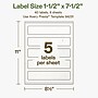 Avery Hemp Rectangle Laser/Inkjet Multipurpose Labels, 1-1/2" x 7-1/2", Off-White (40/Pack)~#|#~4317B709-A27A-4C98-9ECA82FD539C8962_sc7