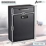 AdirOffice Large Wall Mounted Drop Box with Suggestion Cards, Combination Lock, Black (631-04-BLK-KC-PKG)~#|#~43180E58-86B6-4B39-93D5A14E786846CB_sc7