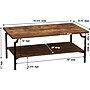 Household Essentials Crown 43.3"W x 23.6"D Laminate Coffee Table, Hickory/Black (8235-1)~#|#~43248B9D-82A3-427D-A53F11F791CFE633_sc7