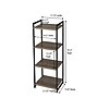 Household Essentials 47.2" Narrow 4-Shelf Open Bookshelf with Rustic Oak Wood Grain and White Metal Frame, Ashwood (HH8074-1)~#|#~4325C4E5-B5C7-49F4-9E060B303DA72A3C_sc7