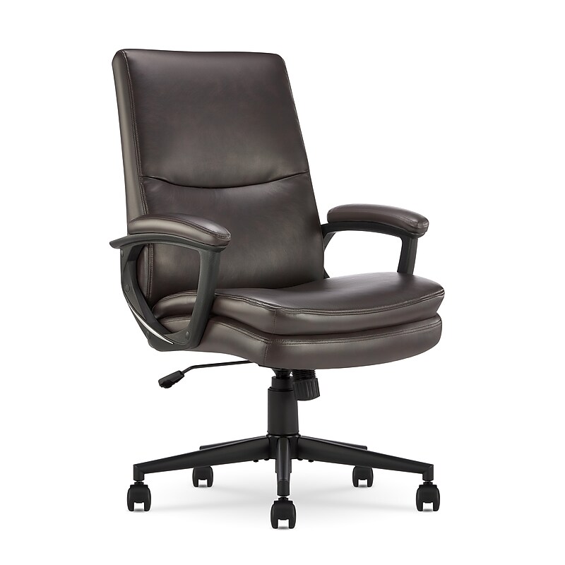 Serta Comfort Modern Ergonomic Bonded Leather Swivel Executive Chair, Brown (CHR10132B) image 1