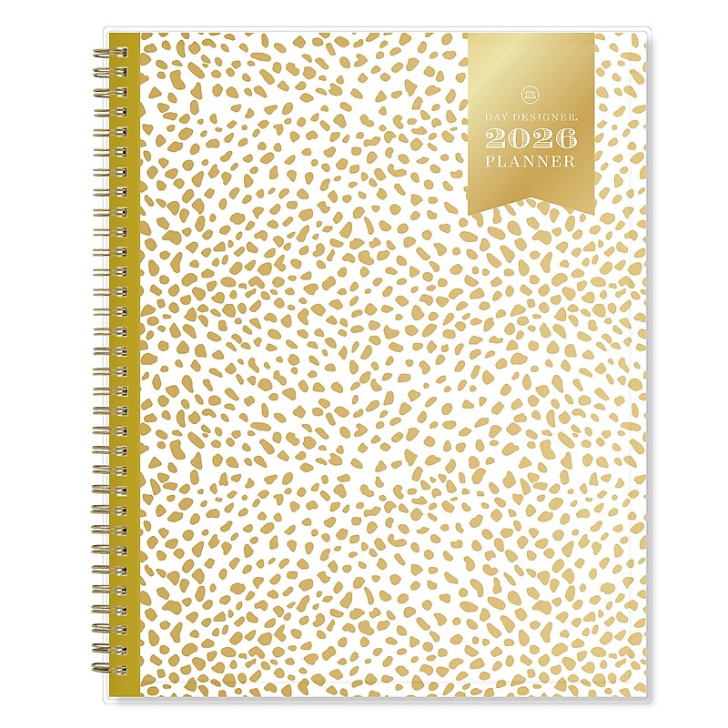 2026 Blue Sky Day Designer Gold Spotty 11" x 8.5" Weekly & Monthly Personal Organizer, Plastic Cover (154643) image 1